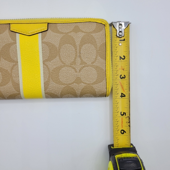 Coach Signature Yellow Long Zip Around Wallet - Picture 11 of 11